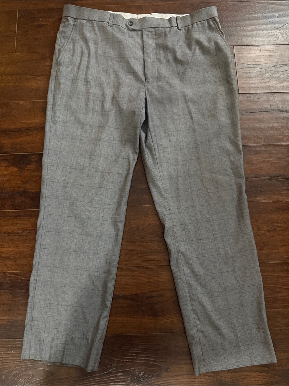 Pronto Uomo Light Gray Plaid Dress Pants